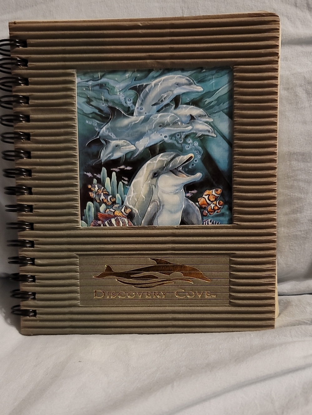 Discovery Cove Dolphin Address Album - Tan Cover with Blue Artwork